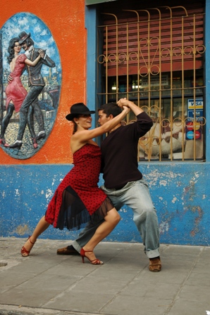 Tango in de straat, La Boca, Buenos Aires